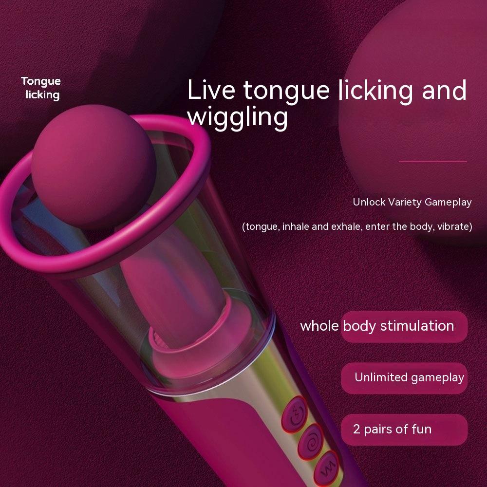 Female Tongue Licking Vibrator Breast Teasing Massage Vibration Masturbation Device Sex Toy