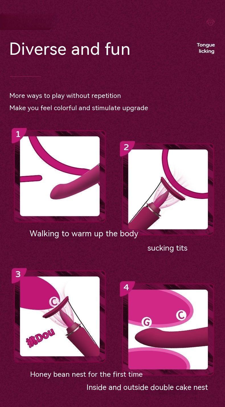 Female Tongue Licking Vibrator Breast Teasing Massage Vibration Masturbation Device Sex Toy